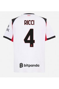 AC Milan Samuele Ricci #4 Jalkapallovaatteet Vieraspaita 2025-26 Lyhythihainen